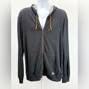 NIXON Men's black heather full zip hoodie size M